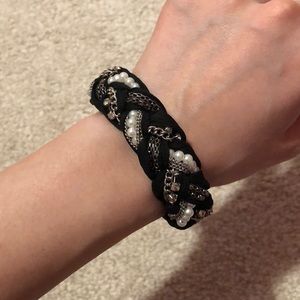 Cloth chain and pearl bracelet